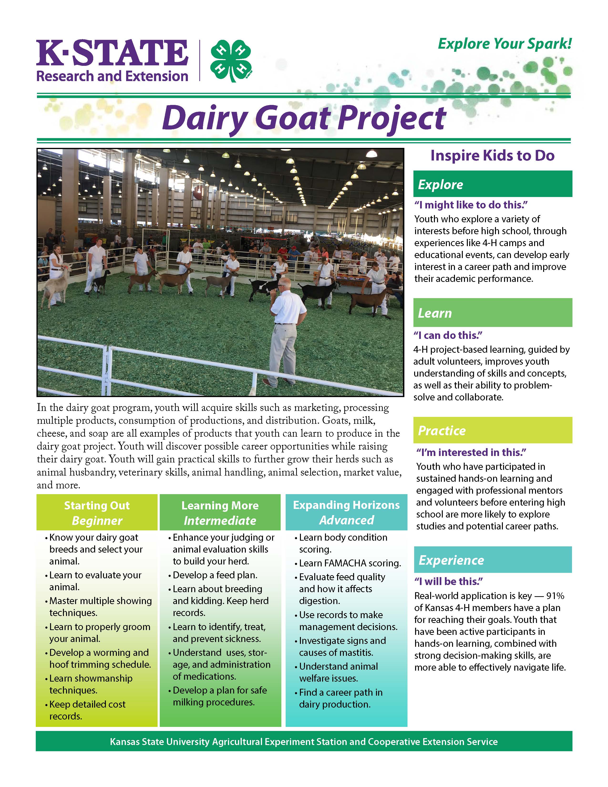 Dairy Goats Spark Page - Thumbnail. Click to view Bookstore PDF version.